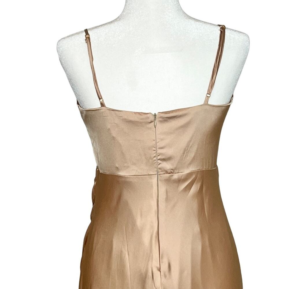 NWT Hello Molly Champagne Front Slit Spaghetti Strap Dress Size 8 / Large - Picture 5 of 7